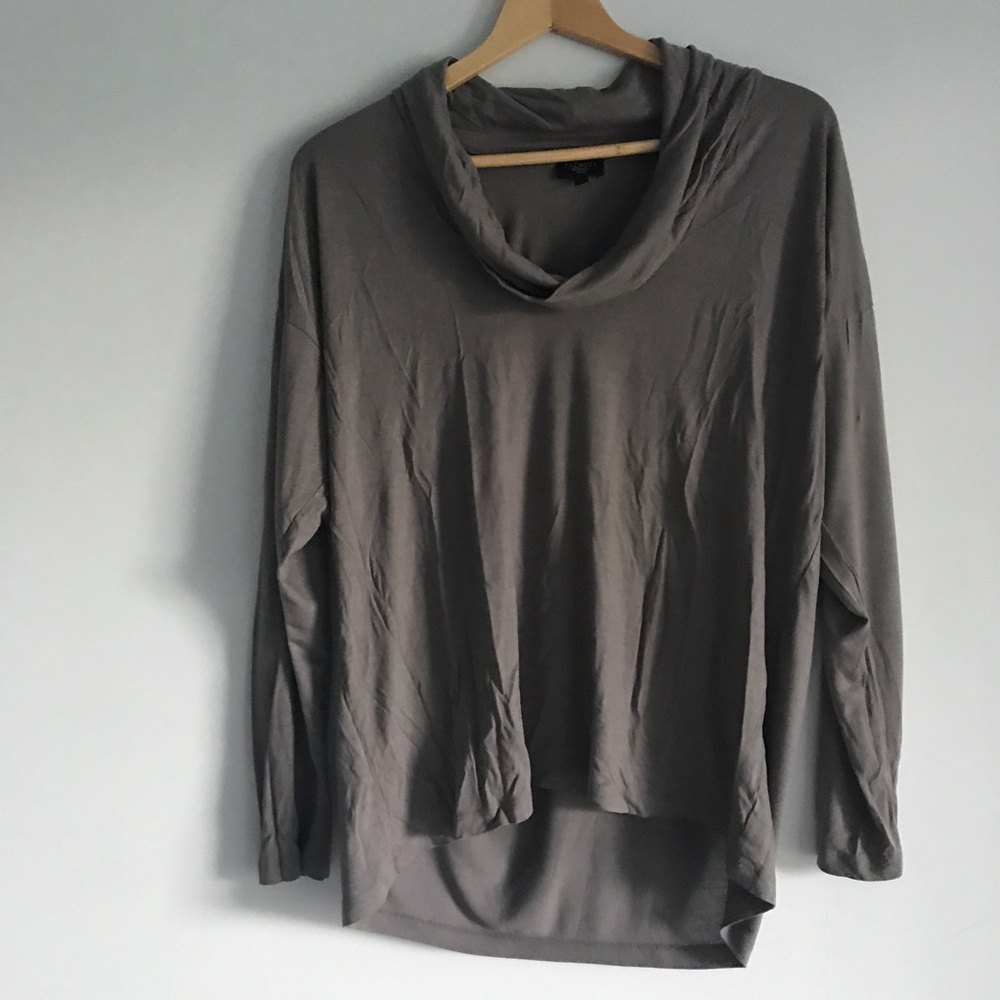 • Talbots Gray Cowlneck Top •